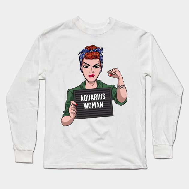 Aquarius Woman Long Sleeve T-Shirt by Surta Comigo